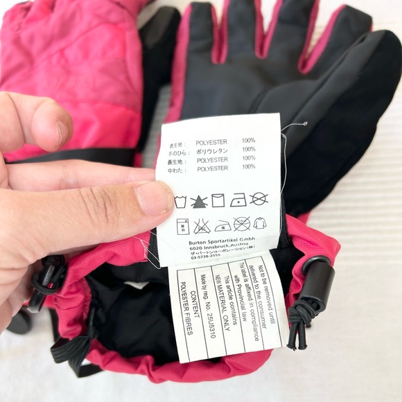 BURTON Dry Ride Gloves Snowboard Ski in Pink Youth Kids Girls X-Large - Picture 9 of 13